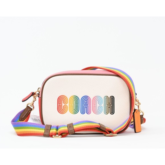 COACH JAMIE Mini Camera Bag w Pride Rainbow Coach Pebbled Leather C9939 NWT $298 - Picture 1 of 12